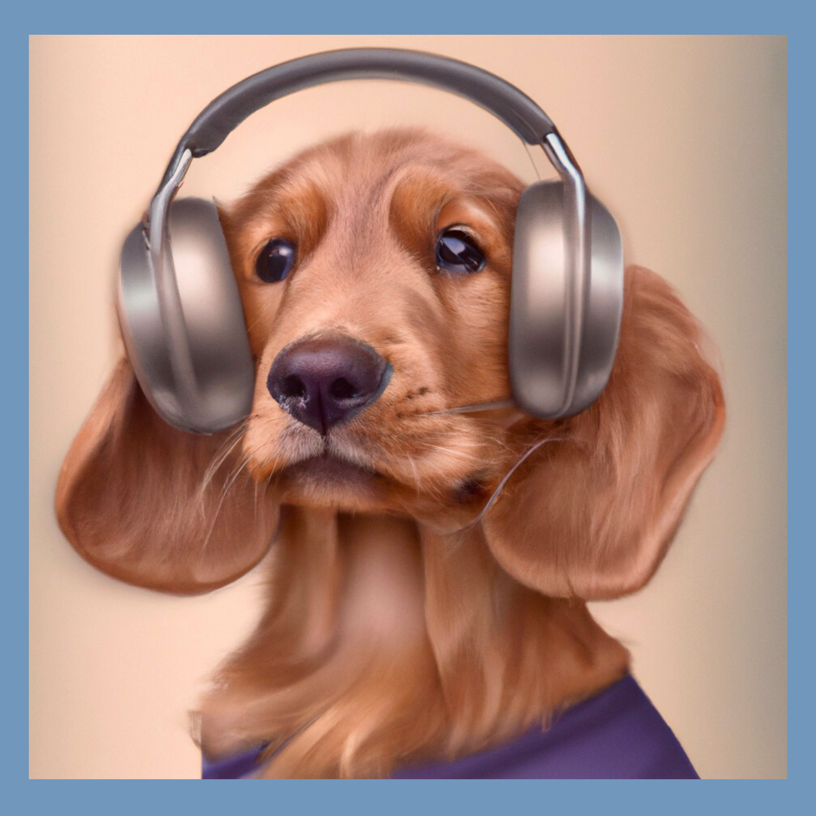 perro con auriculares para protegerse de la pirotecnia